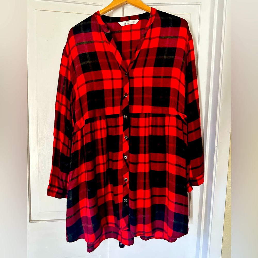 Zara plaid tunic dress with pockets